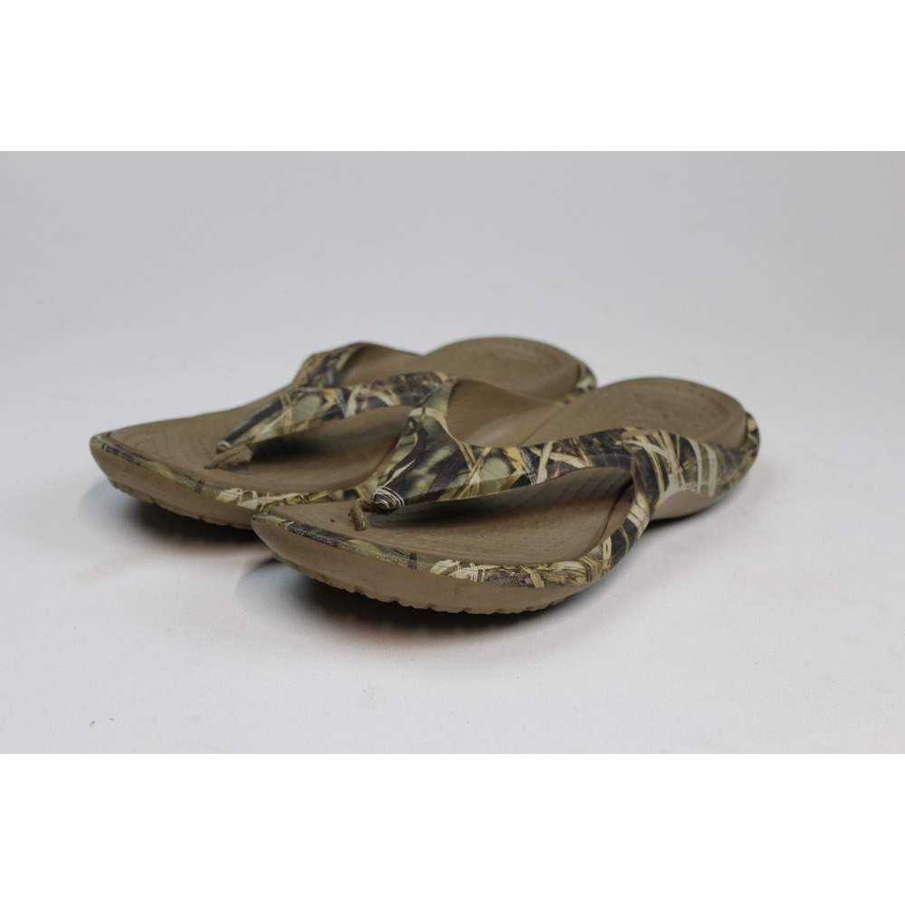Crocs Realtree Kadee II Camo Flip Flops Women's 11 Men's 9 Camouflage Sandals